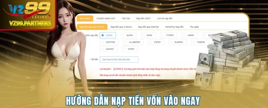 Hướng dẫn nạp tiền vốn vào ngay